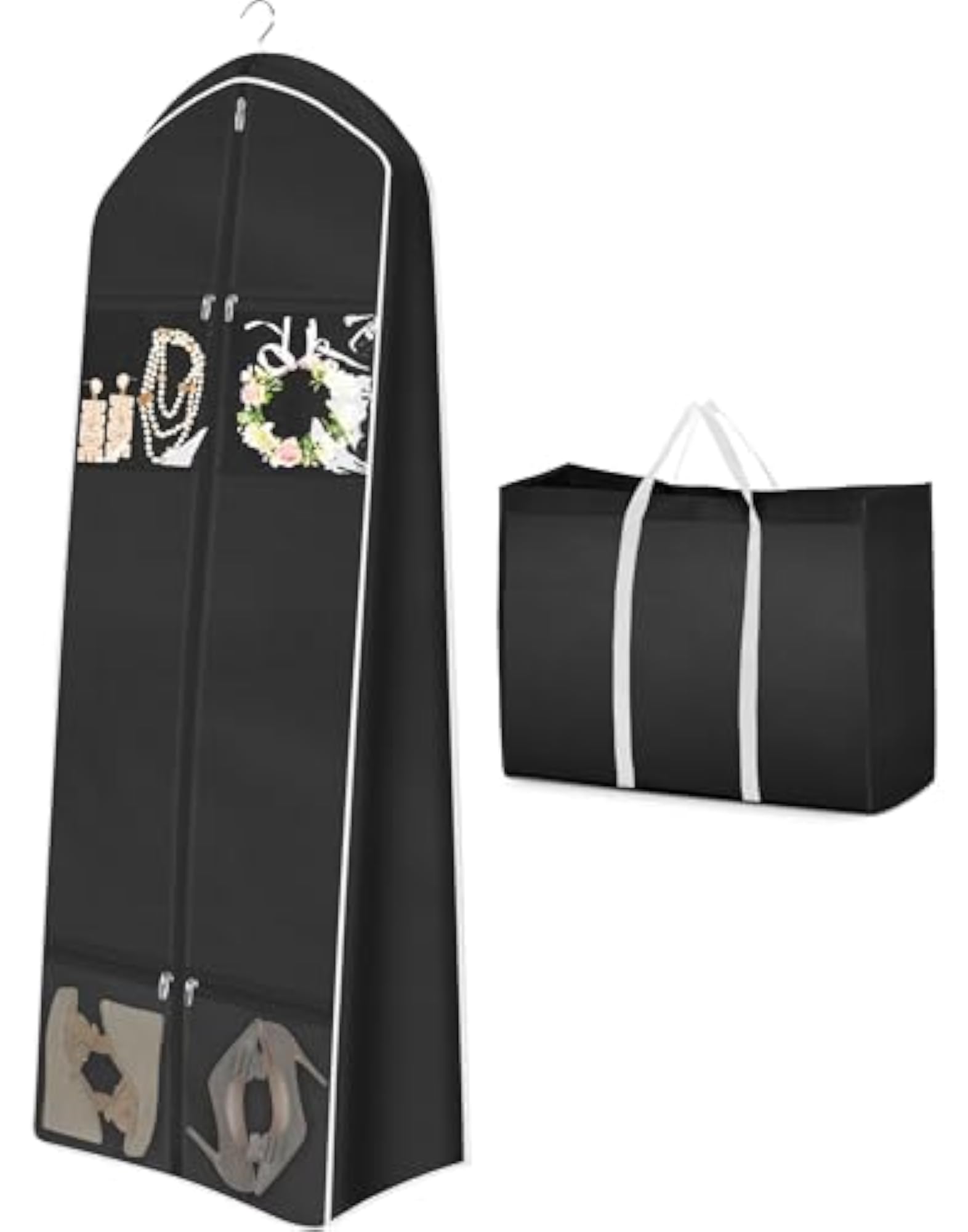 Portable Wedding Dress Garment Bag with Bride Tote Bag