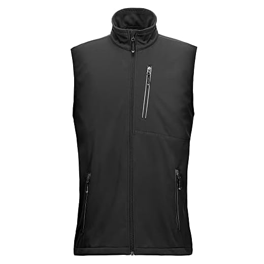 33,000ft Lightweight Softshell Vest for Men, Waterproof Windproof Running Vest, Breathable Vest Gilet Sleeveless Jacket for Cycling, Running, Hiking, Golf, Work, black, 3XL