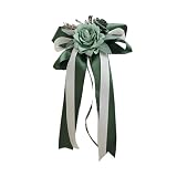 Qiantull 6 piezas de decoración para el coche de boda, flores artificiales con ventosas, espejo retrovisor, decoración para bricolaje, decoración de coche, decoración para coche, coche de boda, color