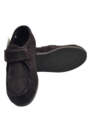 Zapatilla Ancho Especial Unisex para Pies Delicados, Negro, Cierre de Velcro (Sistema Tallas Calzado EU, Adulto, Números, Ancho, 39)