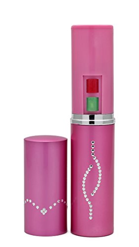 Foxfend Spark Lipstick Stun Gun Women Self Defense Bright Led Flashlight - Rechargeable Battery (Pink)