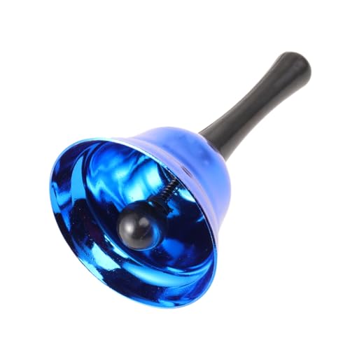 BESPORTBLE Campana de Mano de Metal Azul para Niños, Juguete de Campanilla Portátil, Instrumento Musical de Percusión Manual Mango Ergonómico, Adecuado para Escuela y Fiestas Navideñas