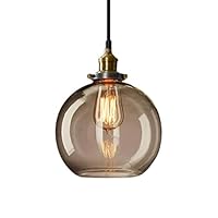 Amazon.co.jp : 億兆堂 1灯ペンダントライト 琥珀色ガラス コード調節