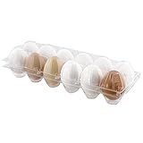 Rural365 Plastic Egg Carton for 12 Eggs, 50ct - Reusable Chicken Egg Holder, Stackable Egg Storage...