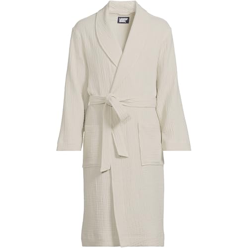 Lands' End Men's Calf Length Gauze Robe3