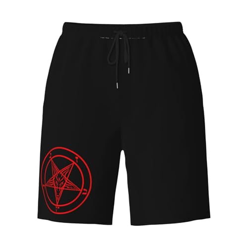 Baphomet Satan Symbol Mens Swim Trunks Quick Dry Board Shorts 7" - Hawaii Beach Swimwear4