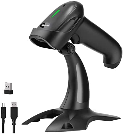 USB Bluetooth Barcode Scanner with Stand,Alacrity Handsfree Barcode Scanner Wireless Versatile 3-in-1Rechargeable Cordless 1D Barcode Reader USB Handheld Bar Code Scanner Wireless Inventory Scanner