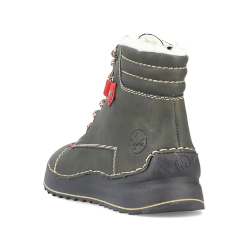 Rieker Damen Schnürstiefeletten 51545, Frauen Stiefeletten,uebergangsschuhe,uebergangsstiefel,Chukka Boots,schnürboots,grün (54),38 EU / 5 UK