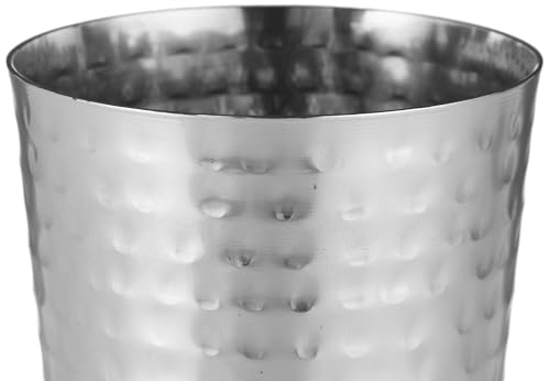 Image of Tosaa Stainless Steel Deluxe Hammered Finish Glasses Pack of 4 - Non-Reactive Material Keeps Beverages Safe and Fresh, Suitable for Water, Juice, Milk, Or Cold Beverages