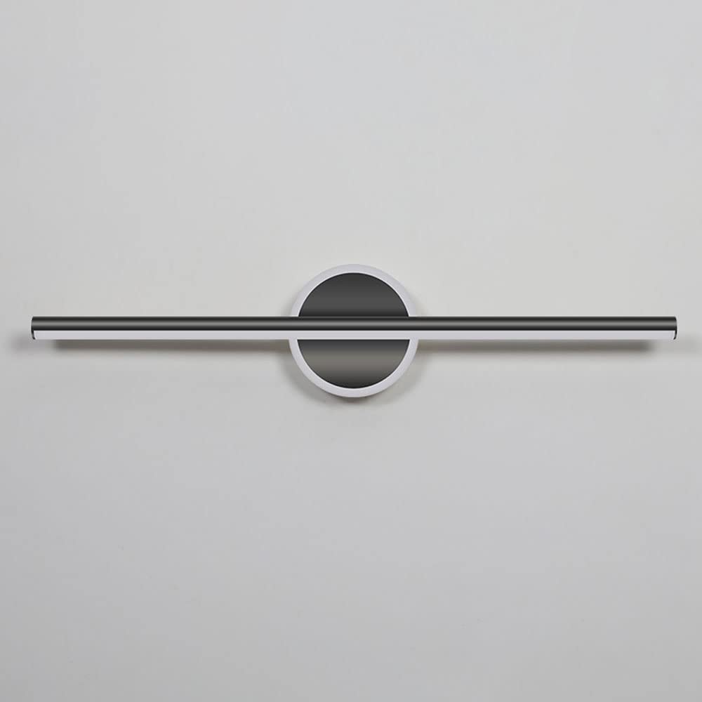 Lampada da specchio per bagno a LED Lampada da parete per vanità nera, Apparecchio di illuminazione frontale per specchio per trucco sopra l'armadietto a specchio, Luci per specchio da toeletta linear