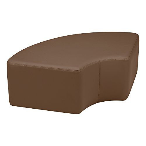 Image of Sprogs 12 inch H Structured Quarter Round Stool -Flexible Modular Collaborative Soft Seating for Office, Home, Lounge and School Classrooms with Durable Frame & Set of 2 inch Legs Add-on - Chocolate