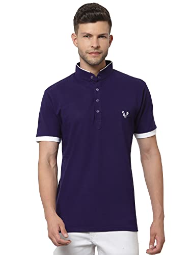 Image of UZARUS Men's Solid Cotton Regular Fit Polo T-Shirt