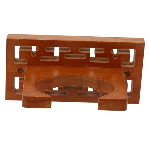 Yardwe 1Pc Cucurbit Flute Wall Rack Durable Wooden Instrument Hanging Display Shelf Compact Design for Easy Installation Classic for Home Music Decor