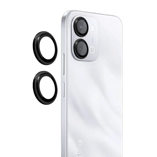 Image of FabeKee Camera Lens Protectors for Vivo T5X 5G Tough HD Individual Aluminum Alloy Lens Ring Cover, Scratch Resistant, Full Lens Cover| Black