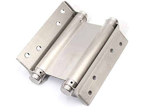 Pair of 6" Stainless Steel Cafe Saloon Door Swing Self Closing Double Action Spring Hinge by Auto-plaza - Image 3