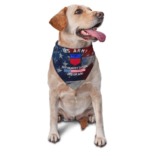 US Army 76th Infantry Division Veteran Dog Scarf Pet Bandana Cat Pet Bibs