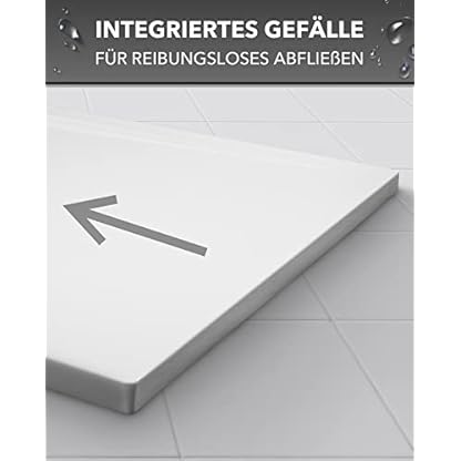 Art-of-Baan® Premium Duschwanne - Duschbecken für Badezimmer - mit DIN-Anschluss - flache Duschtasse inklusive Ablaufgarnitur - weiß - 140 x 90 cm – Bild 5