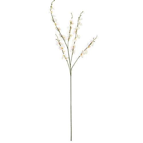 TYEERDEC Orchids Artificial Flowers, 10 Bunches Fake Silk Flowers for Decoration, Long Stem Artificial Flowers for Tall Vase Home Decor Indoor - White