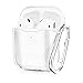 Produktbild VIGOSS Airpods Hülle Kompatibel mit Apple AirPods 1 2 Generation Transparent Weiche TPU Schutzhülle Airpods Wireless Charging Case mit Karabiner(Klar)