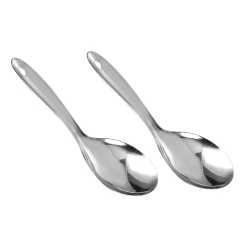 Garneck Cuillère à Riz En Acier Inoxydable Résistante à L'usure 2 Pièces, Spatule De Service En Métal Ergonomique, Ustensile Cuisine Polyvalent Pour Servir Et Mélanger, Usage Quotidien