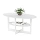 Furinno JAYA Ovaler Couchtisch, Weiß