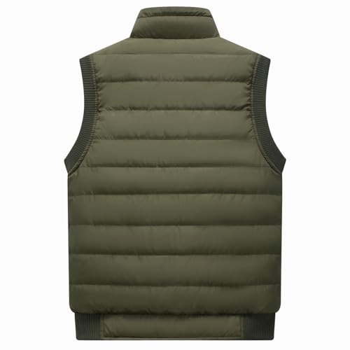 Image of Msmsse Men's Outerwear Vests Winter Quilted Padded Vest Gilet Stand Collar Warm Puffer Vest