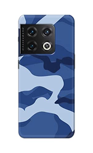 Image of Printed Hard Back Cover Case for OnePlus 10 Pro 5G Back Cover (Army Blue Pattern) -702