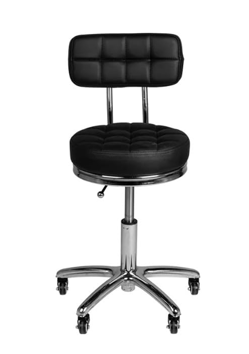 META - Sgabello Ergonomico Regolabile per Massaggi, Centri Estetici, Tattoo, Studio Medico e Manicure Confort e Stabilità (Nero)