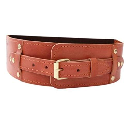 Womens Leather with Elastic Dress Belt 2 78 Inch Wide