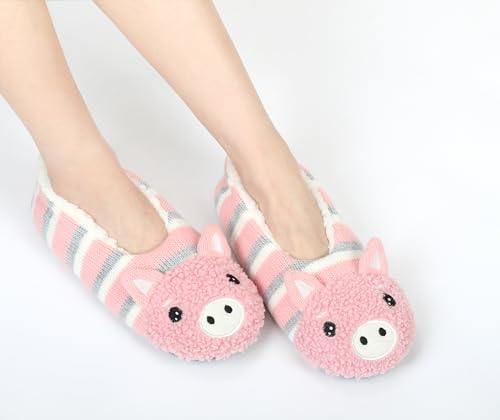 Image of DICUIRD Womens Animal Slipper Socks Non Slip Gripper House Slippers