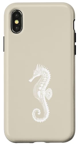 Nautical Seahorse Maritime - �x�[�W�� �X�}�z�P�[�X iPhone X/XS �p
