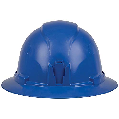Klein Tools 60249 Hard Hat, Non-Vented, Full Brim Style, Padded Self-Wicking Odor-Resistant Sweatband, Tested Up To 20Kv, Blue, Large #TOP5