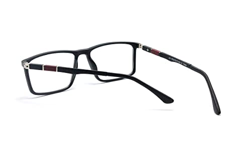 Armação De Óculos Masculino Sem Grau Retangular Jc-3103 (Vermelho-Preto)