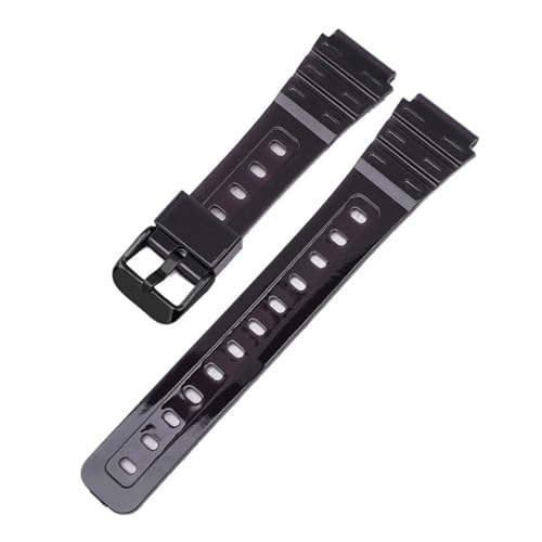 LYBELIRH Casio F91W F-84 F-105 108 A158 A168 AE1200 AE1300 Ήo[Xgbv Y fB[X jo[T TPU pvoh 18mm(Black black)