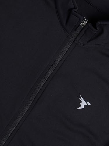 Image of TECHNOSPORT Men Polyester Slim Fit Solid Mock Neck Jacket with Elasto Plus, SPF50+ for Sports and Regular Use