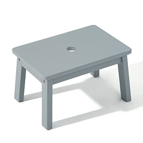 Houchics Wooden Step Stool For Kids,Solid Birch For Kitchen Bedroom Living Room Bathroom Toilet Nursery Toddlers Potty Training Stool With Non-Slip Pads And 220Lb Load Capacity (Gray) #TOP7