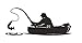 1/02420 Autocollant pour voiture Motif pêcheur en bateau Noir 15 x 8 cm