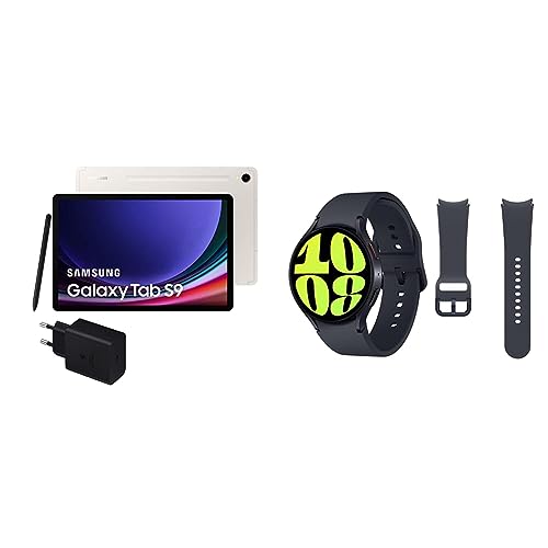 SAMSUNG Galaxy Tab S9, 128 GB, 5G + Cargador 45W - Tablet Android...