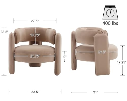 Sillón Barrel Tapizado Pana Verde Caqui miniatura 2