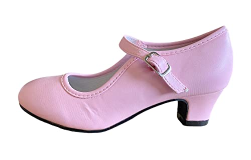 Zapatos de gitana para niñas y calzado de princesa rosa claro tallas 24 a 37