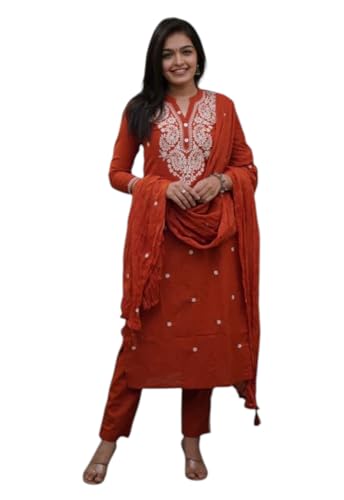 Kurta orange pour femme Yashika en taille 36 chic et élégant