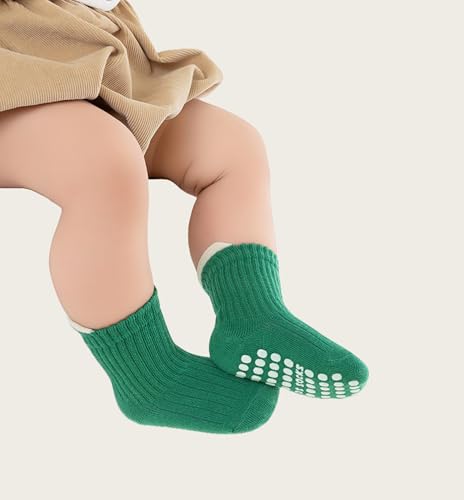 Toddler Boys Girls Solid Color Socks Little Kids Non-Slip Grip Ankle Socks Infant Baby Gifts Crew Cotton Socks2