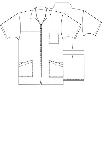 Adar Universal Scrubs for Men - Zippered Short Sleeved Scrub Jacket - 607 - White - M