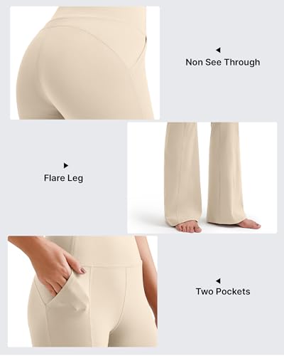 Image of G4Free BareFeel Yoga Pants Women High Waisted Flared Leggings with Pockets Soft Casual Flare Pants 29 inch /31 inch /33 inch
