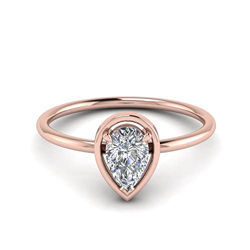 Bague de fiançailles diamant poire et or rose pour un éclat quotidien