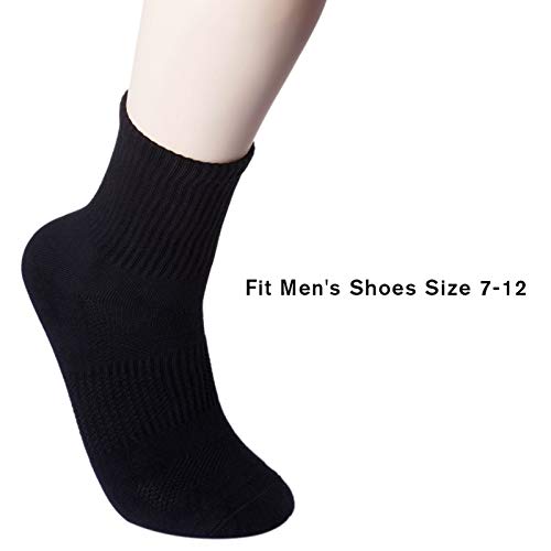Men's Anti Sweat Odor Resistant Quick Dry Sports Quarter Crew Low Cut Cotton Hiking Running Socks2