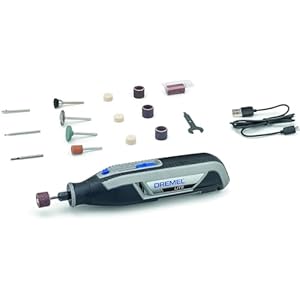 Dremel Lite 7760 Snoerloze Multitool met 3.6V 2.0Ah Lithium-ion Accu – Multigereedschap Set met 15 Accessoires, Variabele Snelheid 8.000-25.000 t/min, EZ-Twist Functie, USB Oplaadbaar