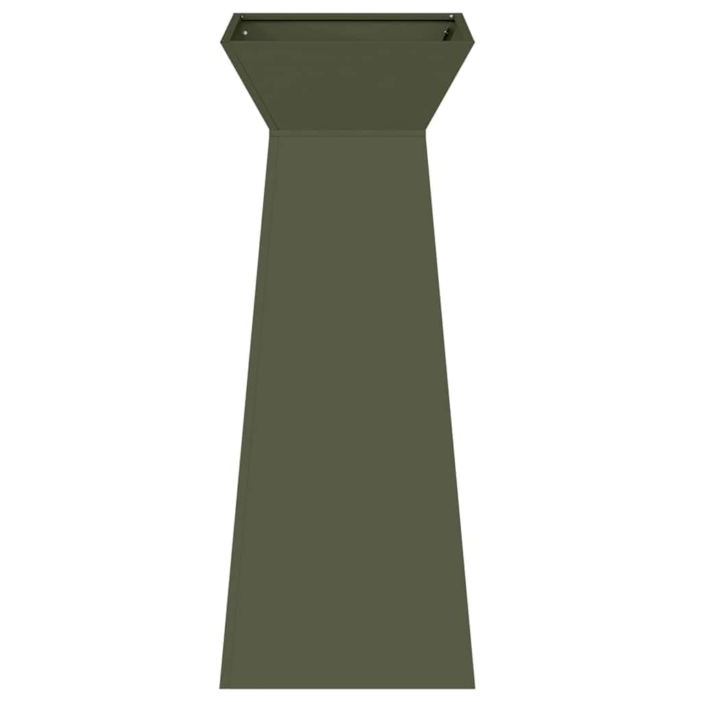 Sadzarka w kolumnach, oliwkowa, podwyższona donica ogrodowa, do użytku na zewnątrz, metalowa, trwała, ocynkowana stal, grządka do roślin, warzyw i kwiatów, 40 x 40 x 101 cm
