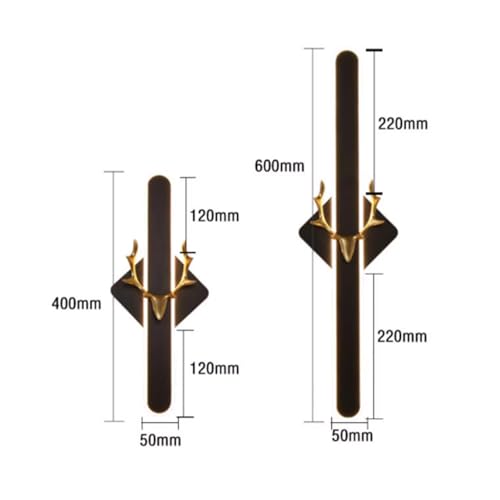 Lámpara de pared sin cables LED de ciervo negro para iluminar zonas sin enchufes 6