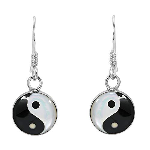 Classic Yin-Yang Life Balance .925 Sterling Silver Dangle Earrings